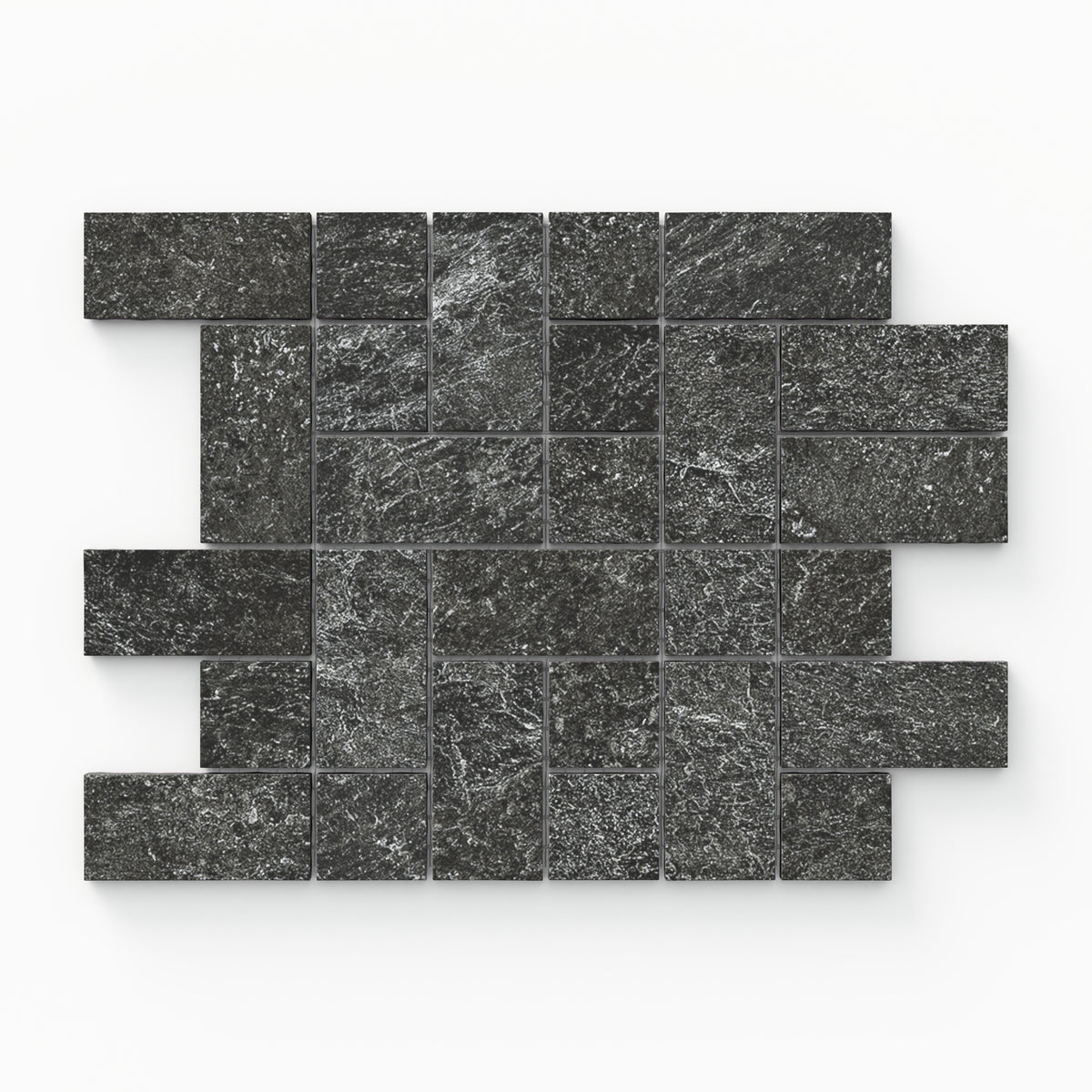 Dawson 8.7 x 12 Matte Porcelain Tetris Mosaic Tile in Charcoal