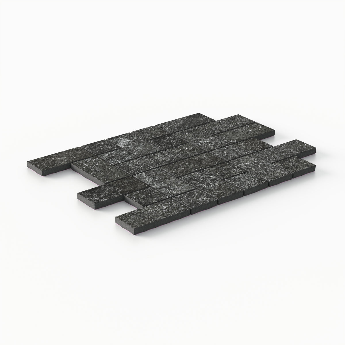 Dawson 8.7 x 12 Matte Porcelain Tetris Mosaic Tile in Charcoal