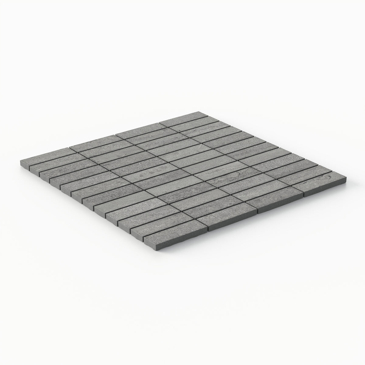Tatum 1 x 3 Matte Porcelain Mosaic Tile in Vein-Cut Pewter
