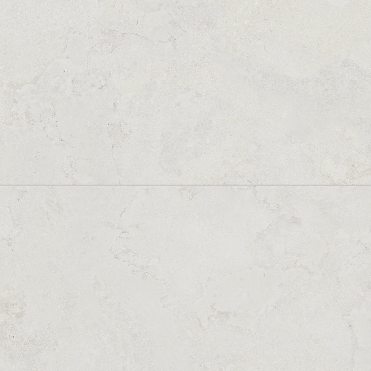 Off white matte porcelain tiles in a 24x48 format, showcasing delicate cross-cut patterns for a soft and modern stone-like appearance.