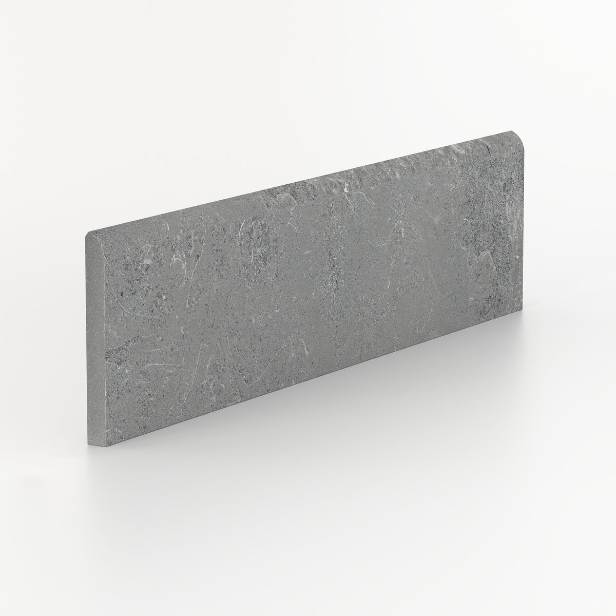 Tatum 3 x 12 Matte Porcelain Bullnose Tile in Cross-Cut Pewter