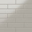 Polly Grey 3x10 satin ceramic tiles deliver a subtle matte finish in a soft grey tone, perfect for creating a modern and versatile design.