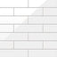 Polly White 3x10 glossy ceramic tiles feature a crisp, clean aesthetic with a brilliant reflective finish, ideal for modern and timeless spaces alike.