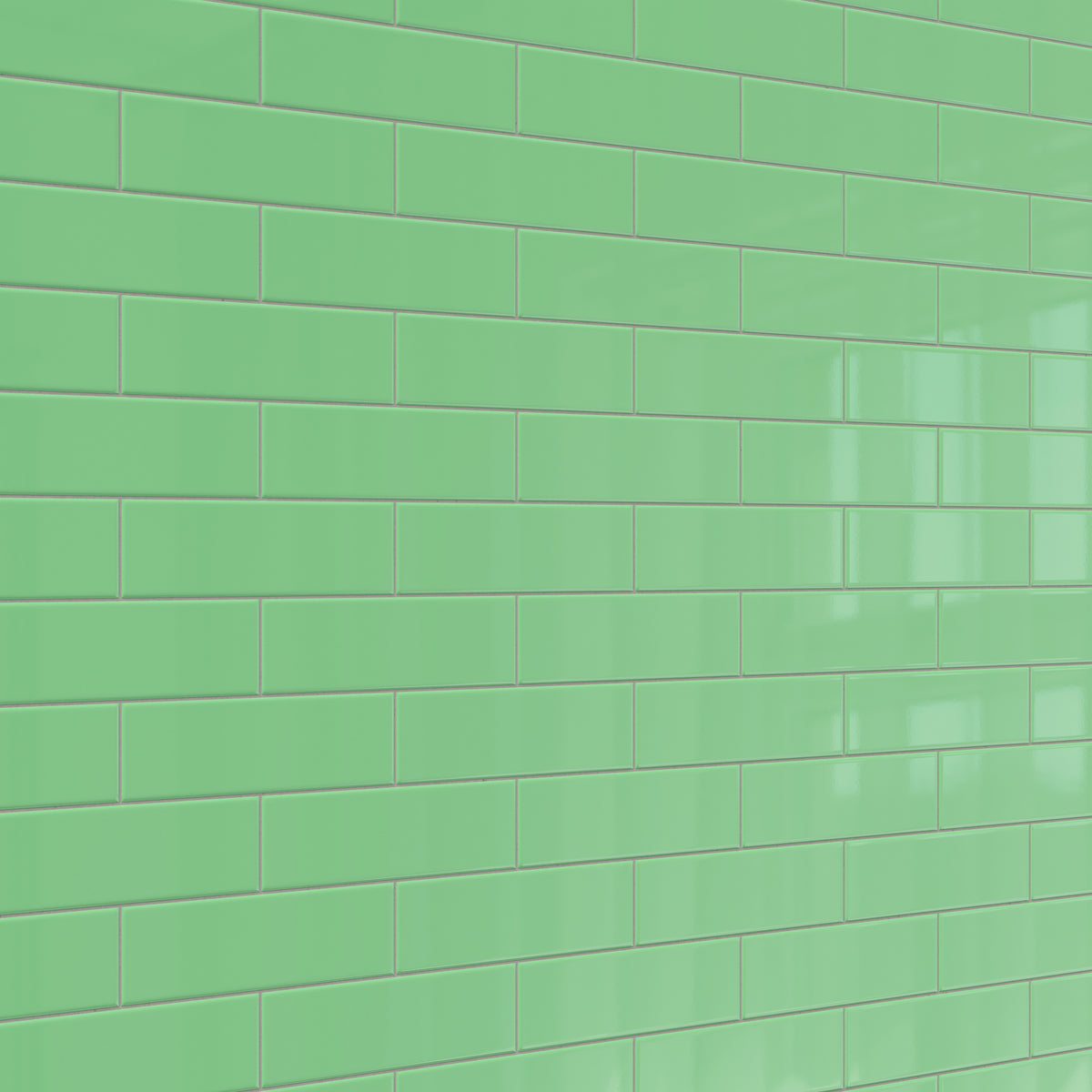 Polly 3 x 10 Glossy Ceramic Tile in Green