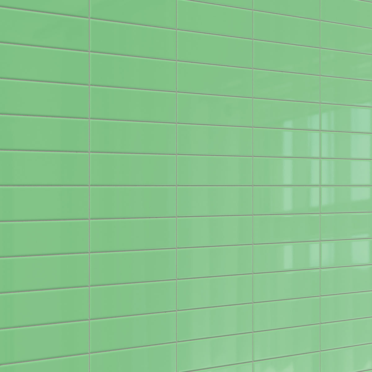 Polly 3 x 10 Glossy Ceramic Tile in Green