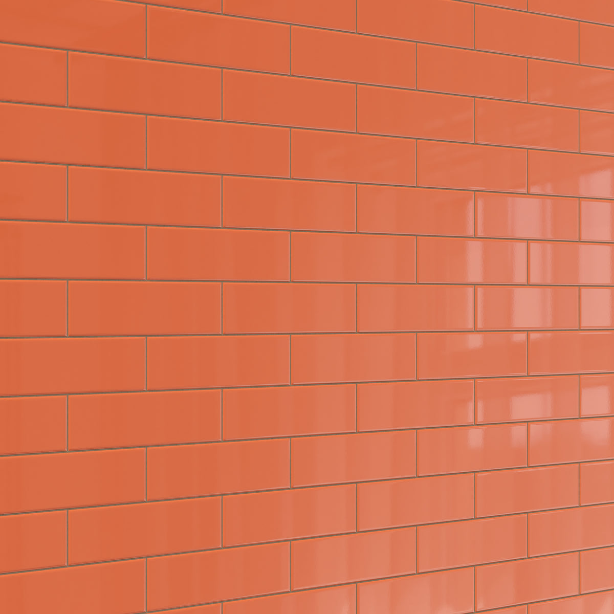 Polly 3 x 10 Glossy Ceramic Tile in Orange