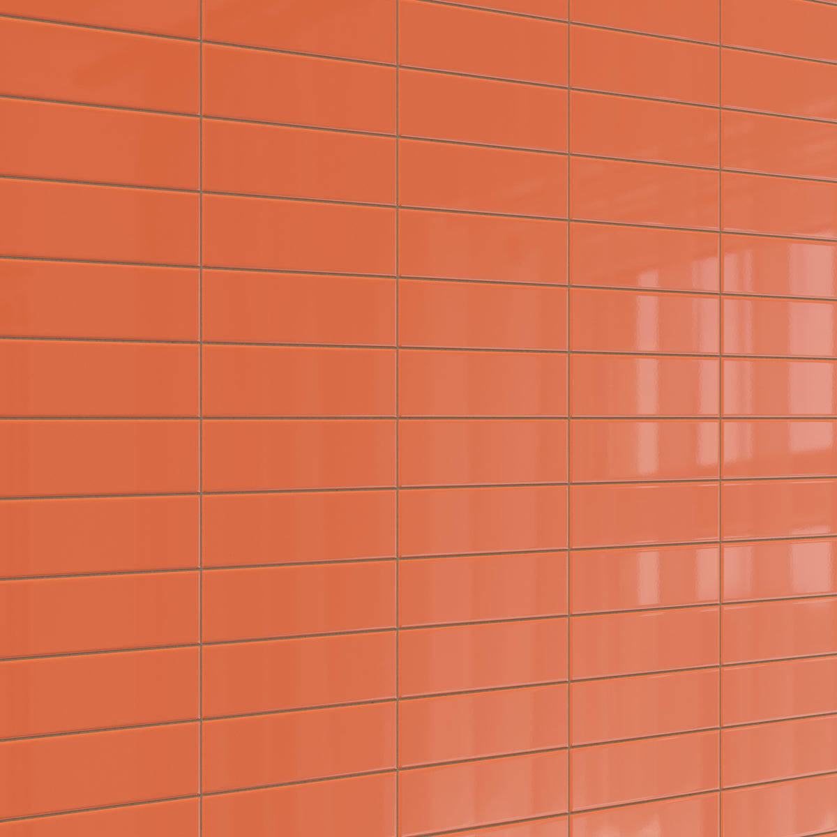 Polly 3 x 10 Glossy Ceramic Tile in Orange