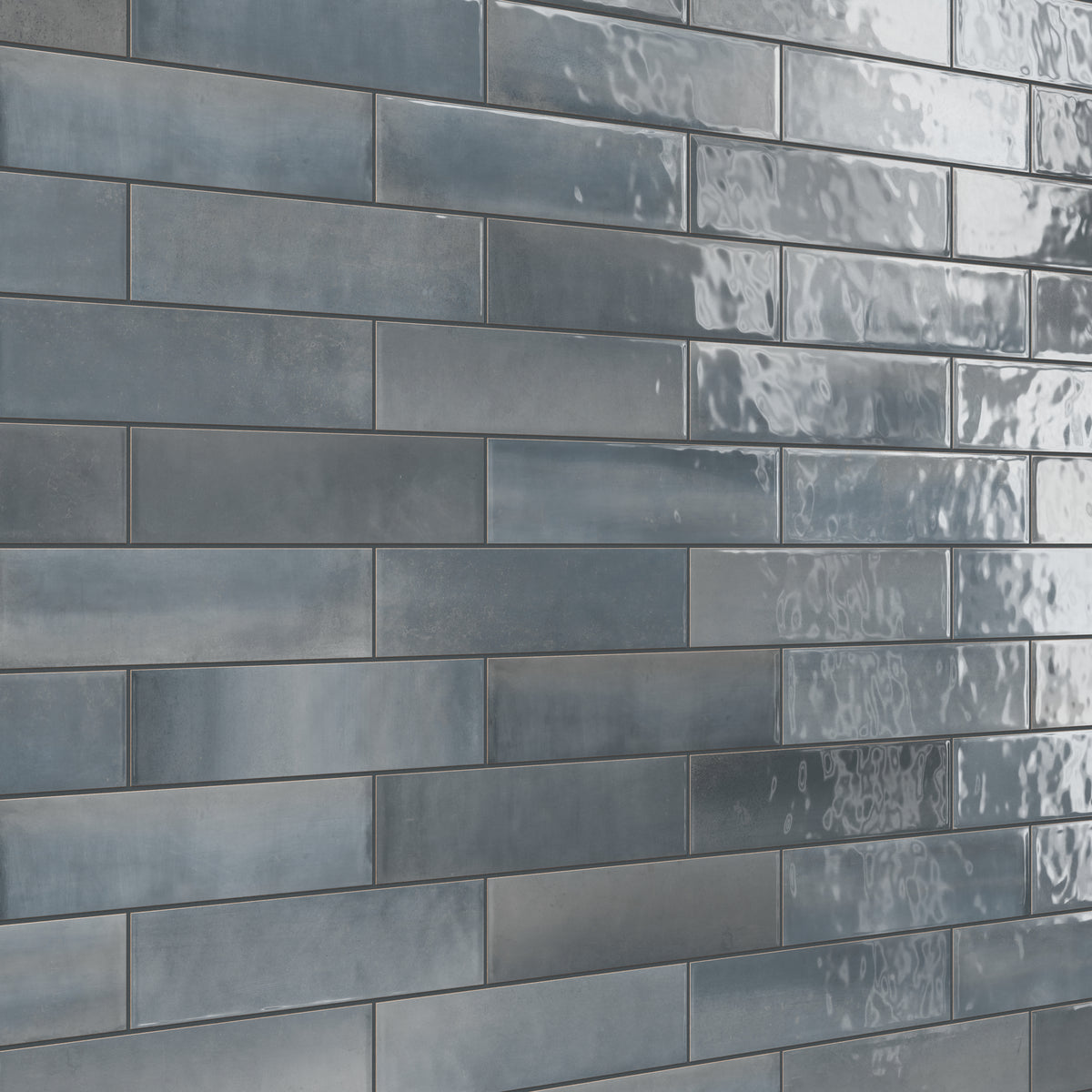 Olivia 4 x 16 Glossy Ceramic Tile in Dusty Blue
