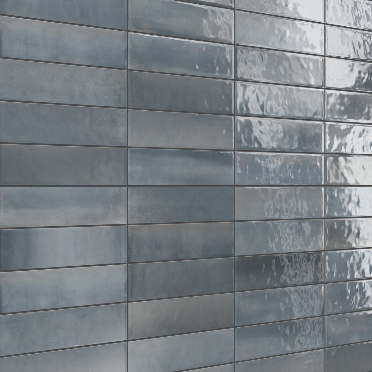 Olivia 4 x 16 Glossy Ceramic Tile in Dusty Blue