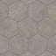 Dark grey hexagon tile in a matte finish, offering an industrial yet refined look for modern interiors