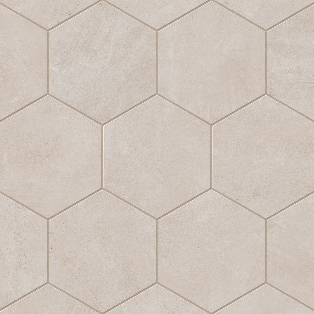 Elegant hexagonal tiles in a soft beige shade with a matte finish, offering a modern yet timeless aesthetic for any space