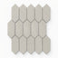 Bryce Sand Picket 12x12 Satin Porcelain Tile featuring a light beige tone, arranged in an elongated hexagon pattern.