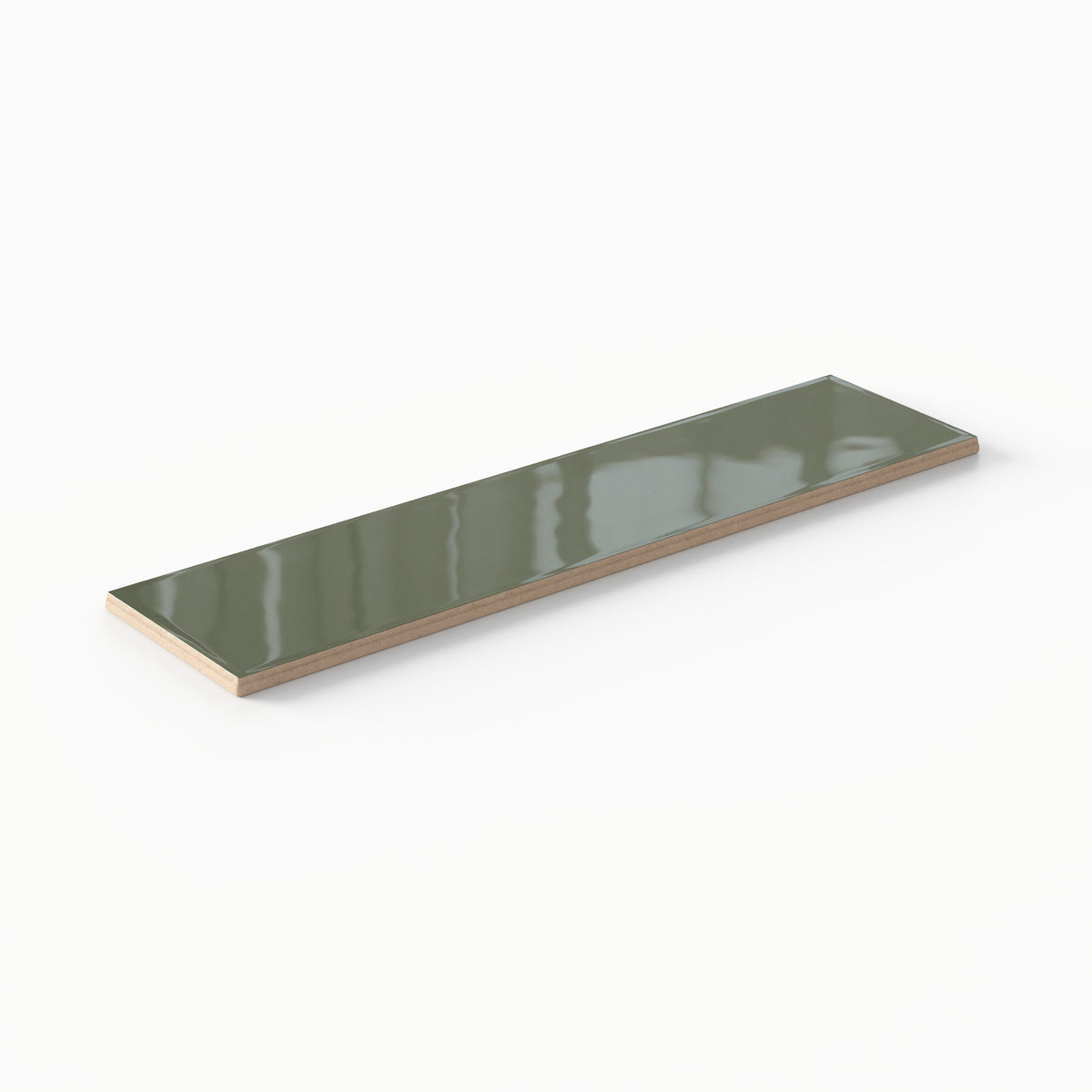 Teagan 3 x 12 Glossy Ceramic Tile in Moss