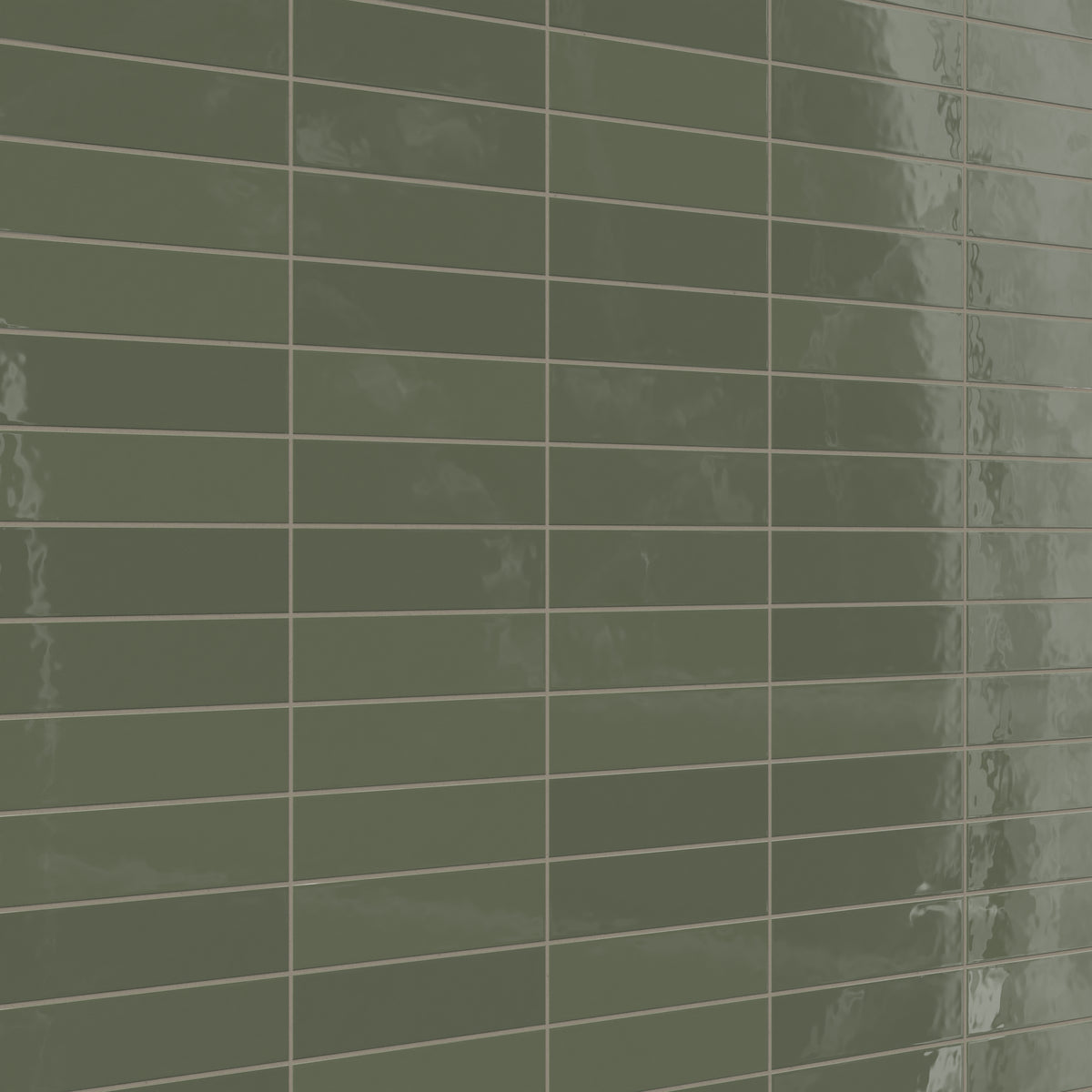 Teagan 3 x 12 Glossy Ceramic Tile in Moss