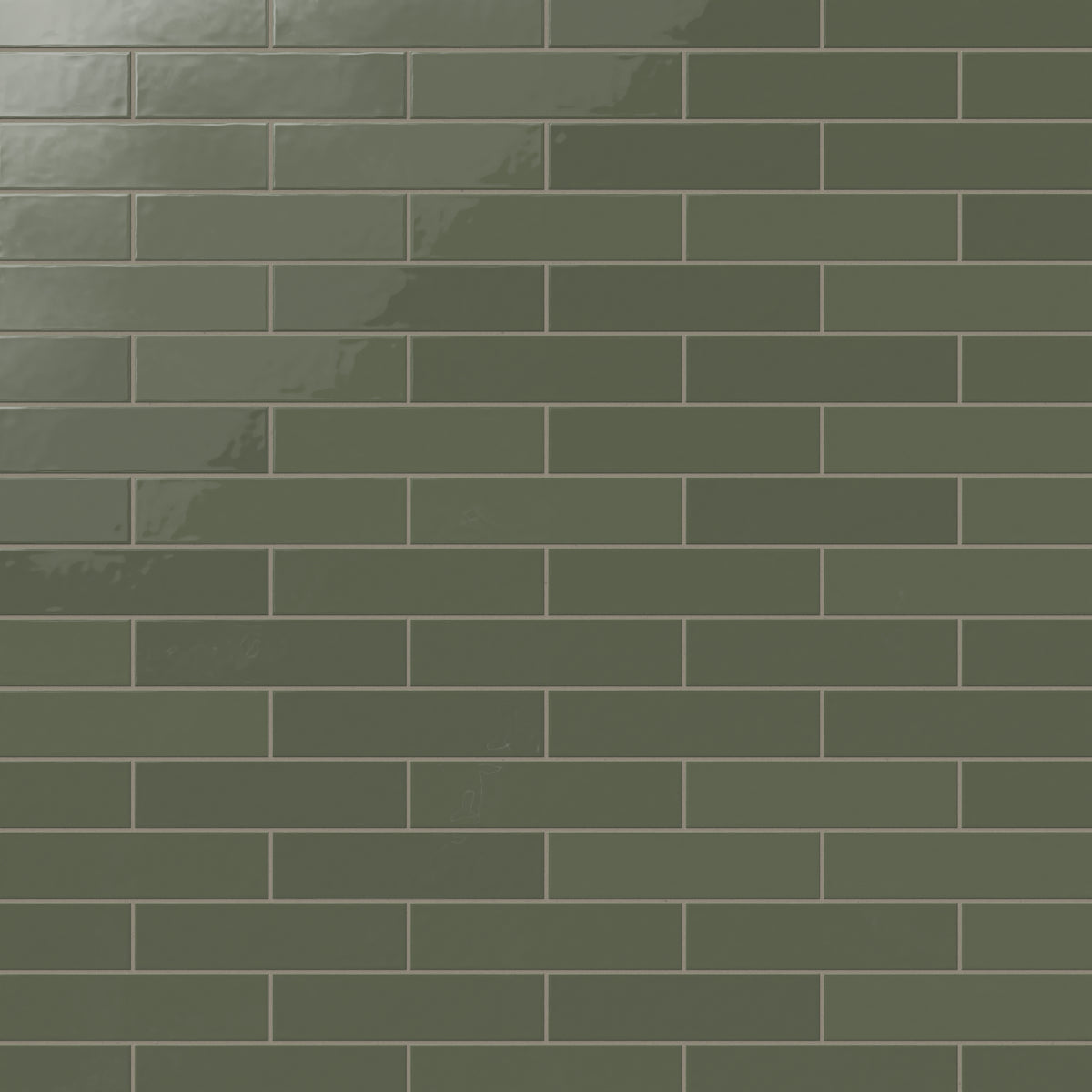 Teagan 3 x 12 Glossy Ceramic Tile in Moss