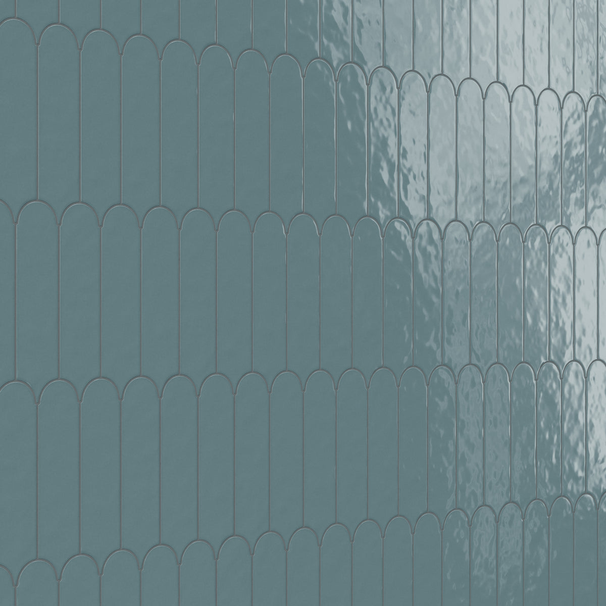 Sarina 3 x 12 Glossy Ceramic Fishscale Tile in Lake