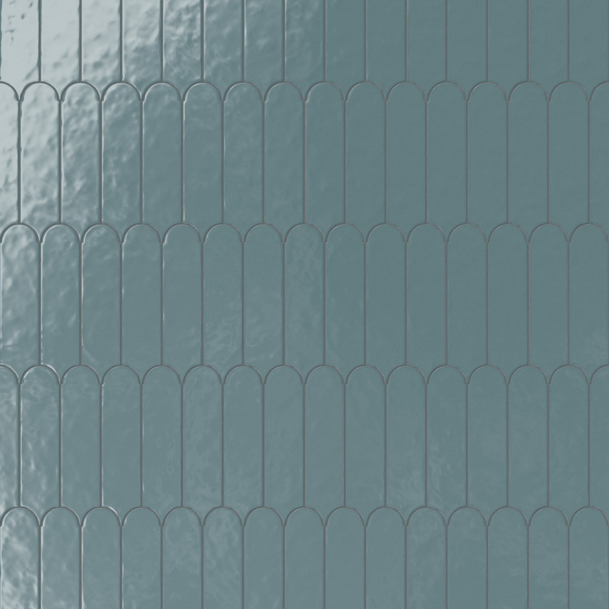 Sarina 3 x 12 Glossy Ceramic Fishscale Tile in Lake