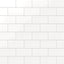 3x6-inch pearl white ceramic subway tile with a smooth, glossy finish and neat brick layout