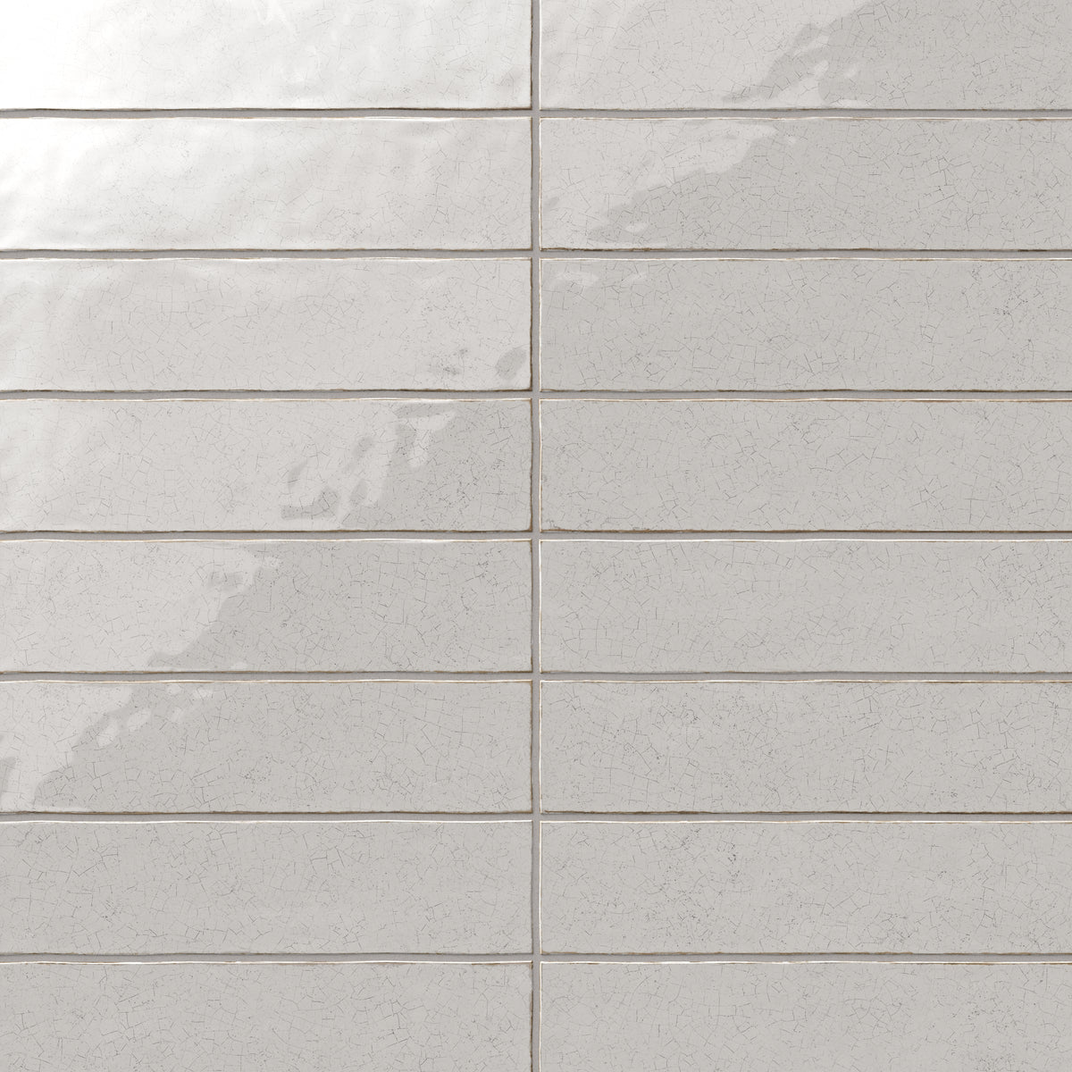 Josie 3 x 12 Crackled Ceramic Tile in Tender Gray