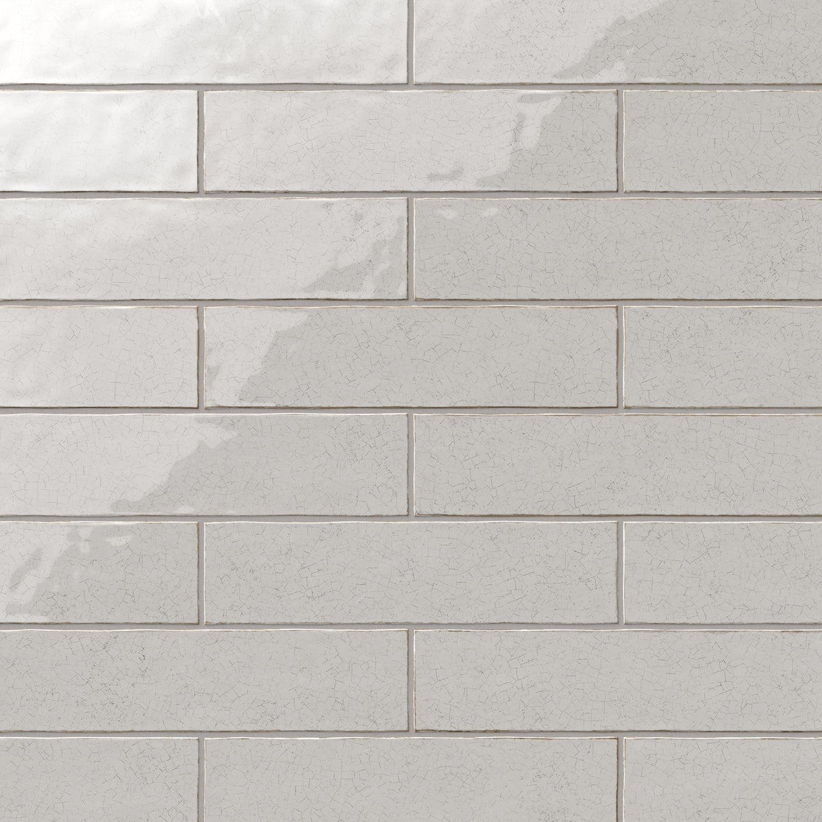 Josie 3 x 12 Crackled Ceramic Tile in Tender Gray