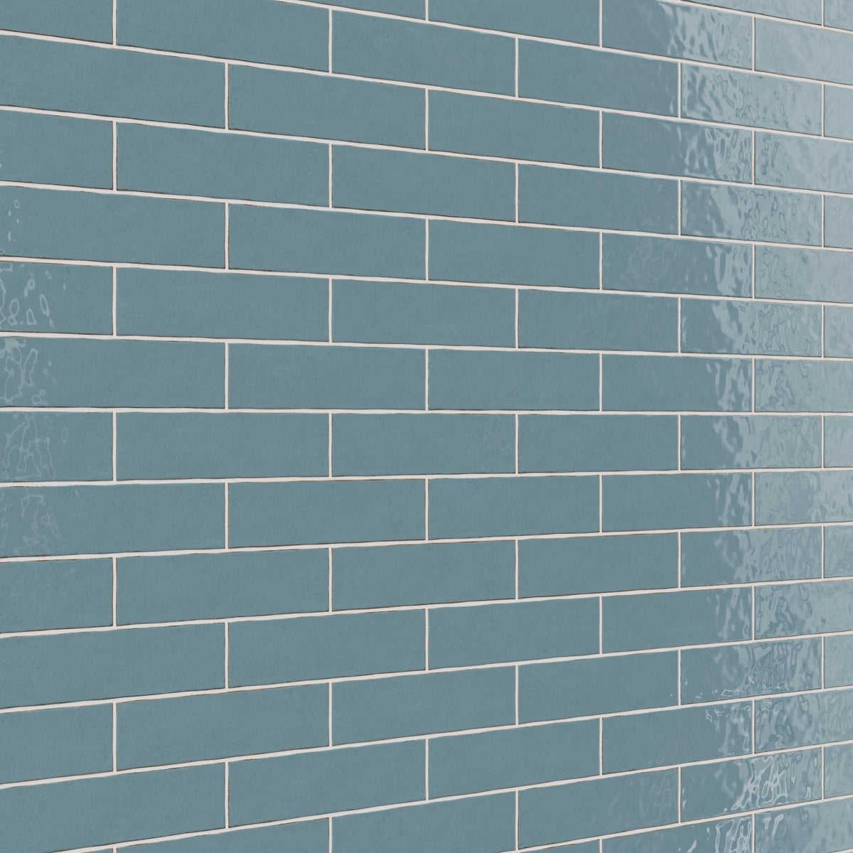 Josie 3 x 12 Crackled Ceramic Tile in Ocean