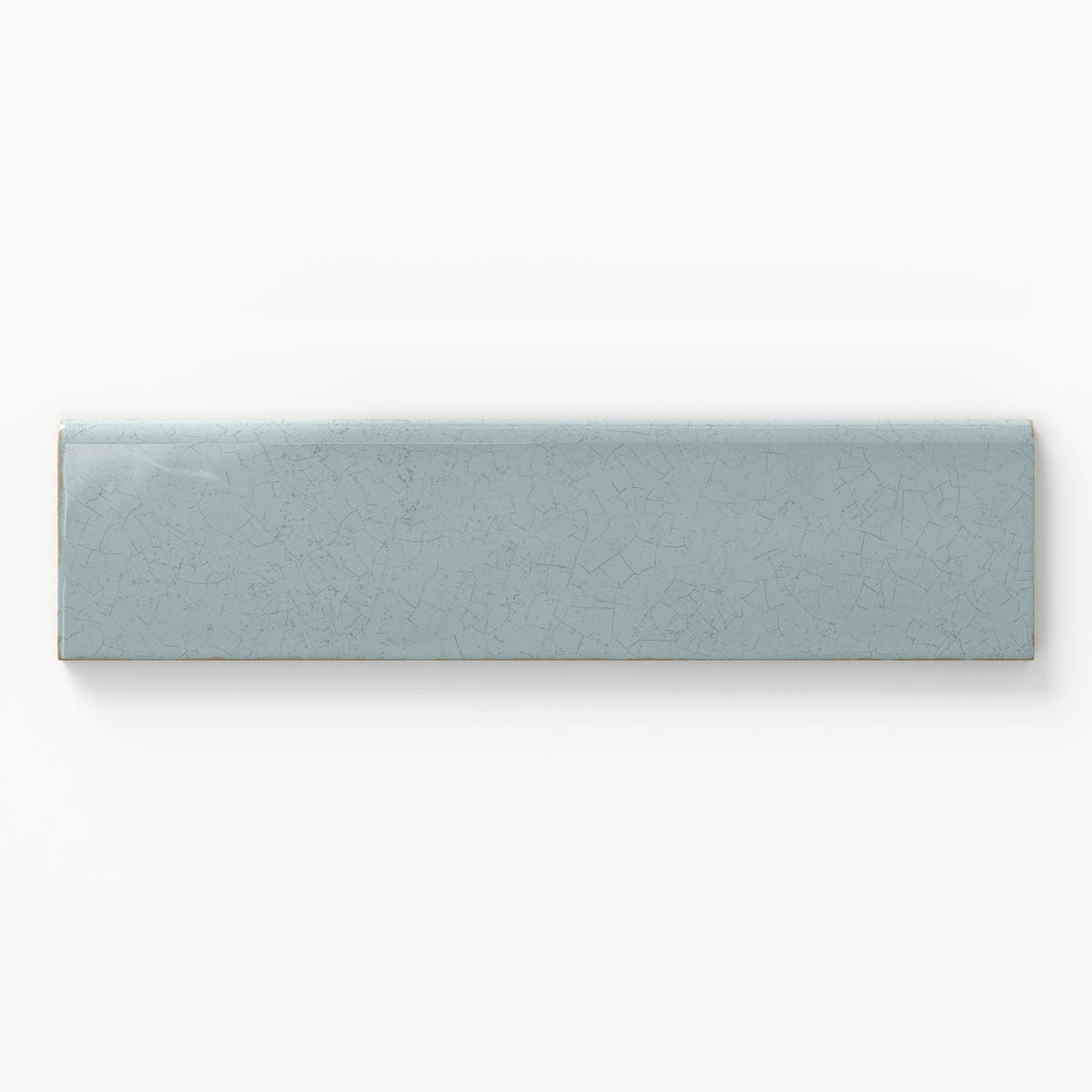 Josie 3 x 12 Bullnose Crackled Ceramic Tile in Sky
