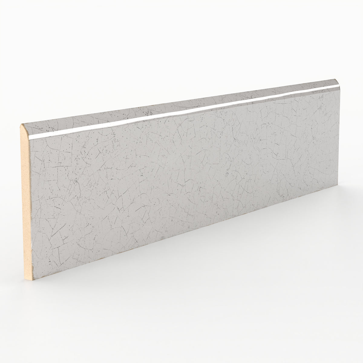 Josie 3 x 12 Bullnose Crackled Ceramic Tile in Tender Gray