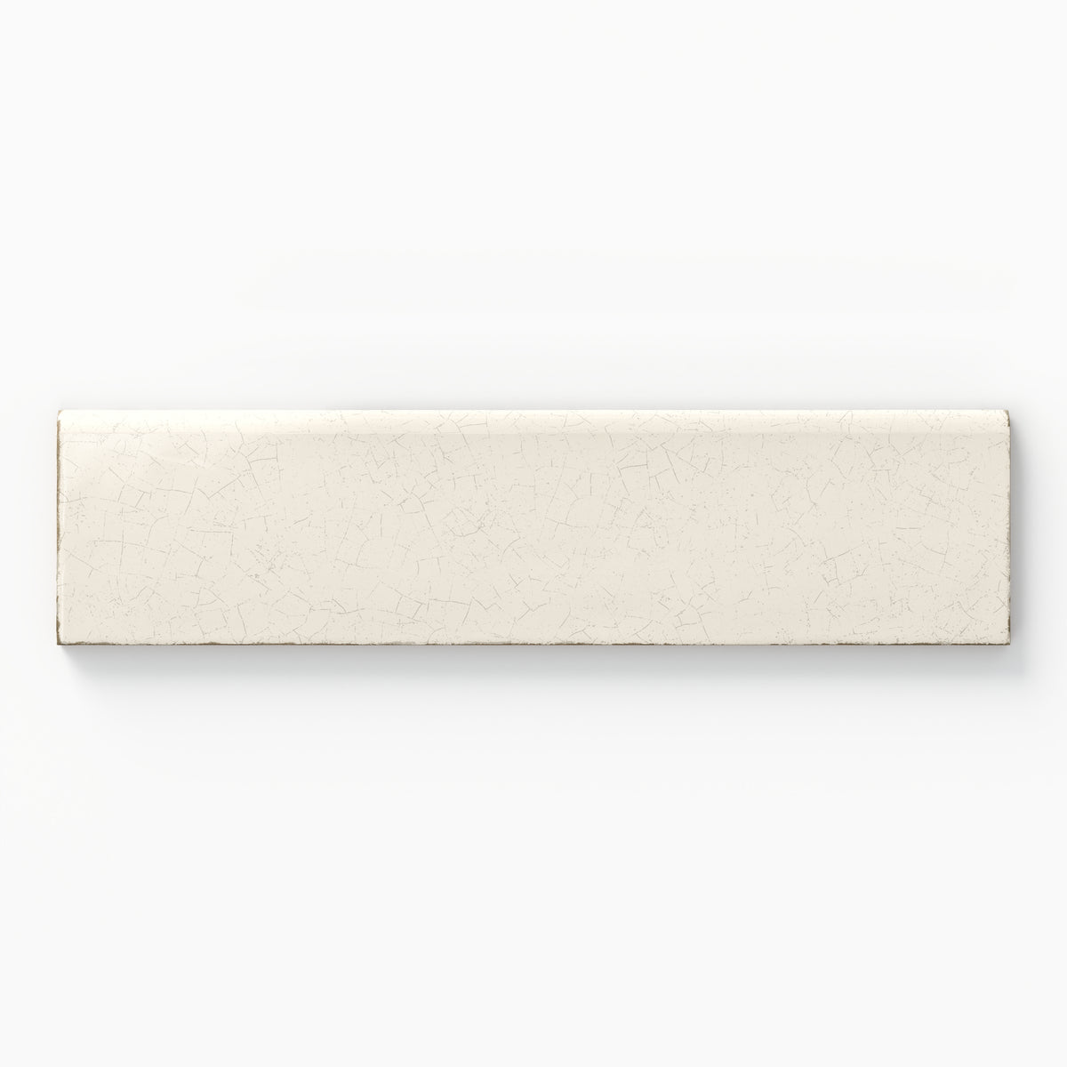 Josie 3 x 12 Bullnose Crackled Ceramic Tile in Cream