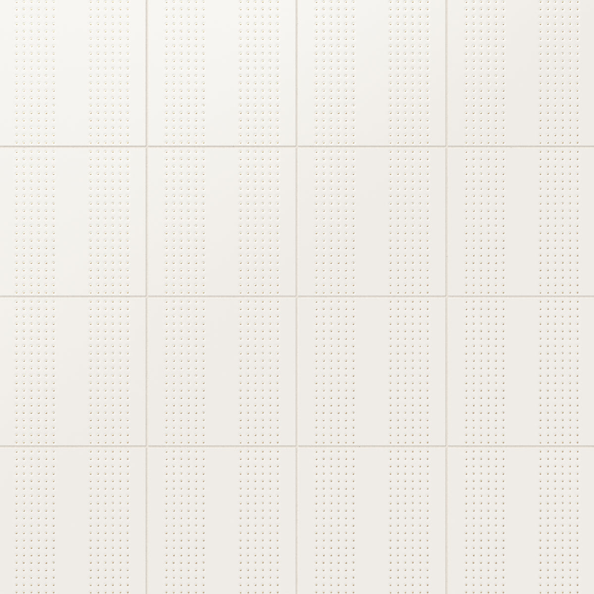 Kira white 12x12 satin ceramic tiles featuring subtle gold dotted vertical stripes for a modern and refined design