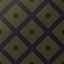 Elegant black satin ceramic tiles with intricate gold diamond-line patterns, ideal for luxurious statement wall