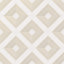 Elegant white satin ceramic tiles with radiant gold diamond-line patterns, adding a luxurious touch to any interior