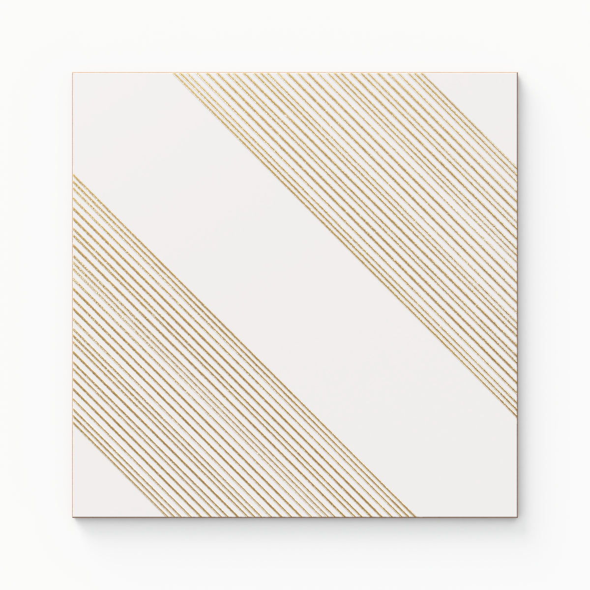Estelle 12 x 12 Satin Ceramic Tile in Deco 1 White Gold