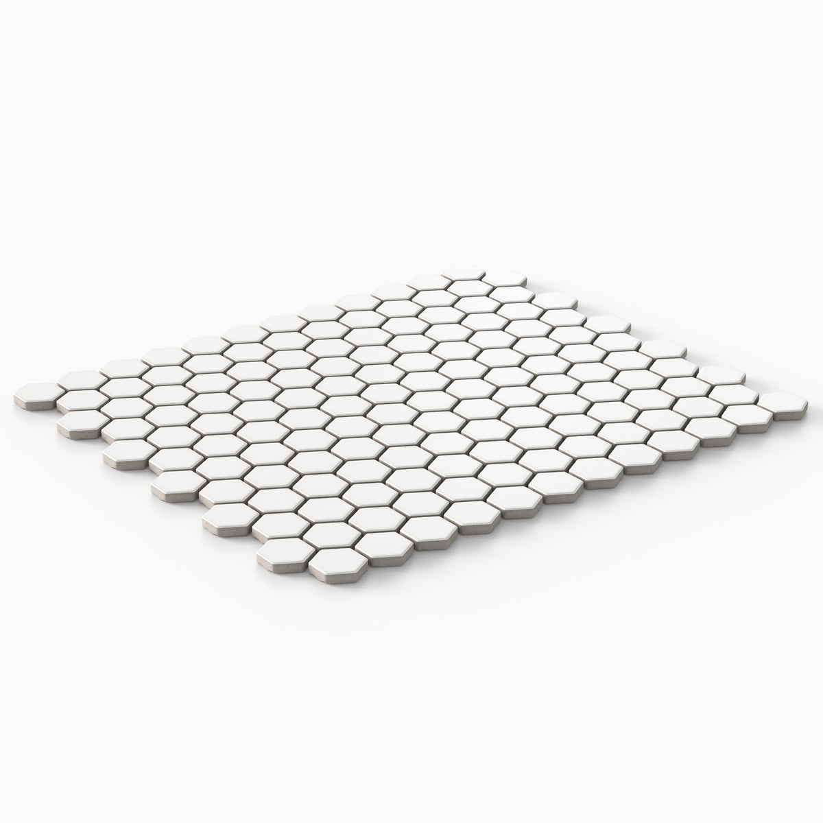 Levi 12 x 12 Matte Porcelain 1 x 1 Hexagon Mosaic Tile in White