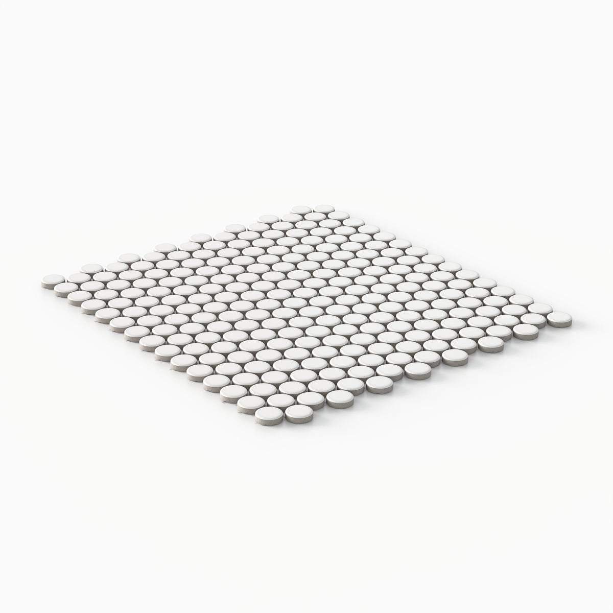 Ollie 12 x 12 Matte Porcelain Penny Round Mosaic Tile in White