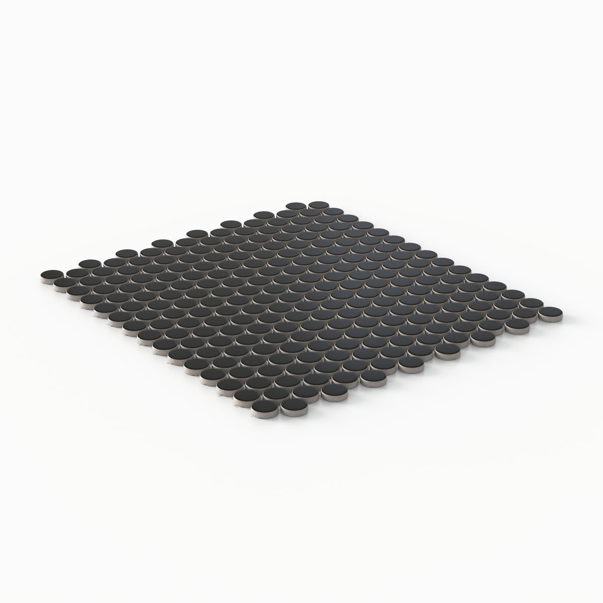 Ollie 12 x 12 Matte Porcelain Penny Round Mosaic Tile in Black