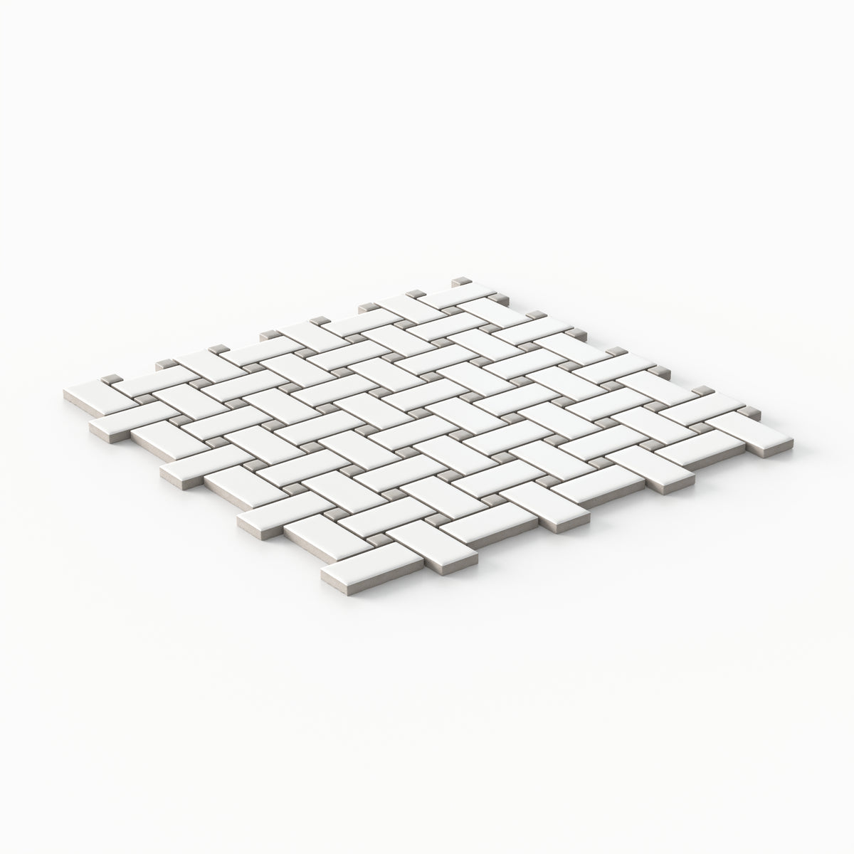 Quinn 12 x 12 Matte Porcelain Basket Weave Mosaic Tile in Grey & White Mix