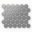 Soft grey round mosaic tiles in a matte 12x12 layout, perfect for understated modern spaces