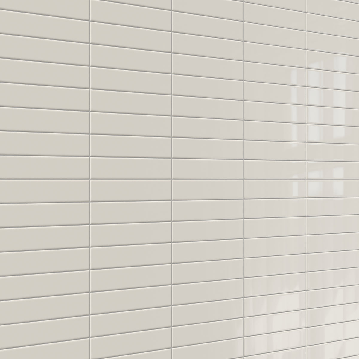Reagan 2 x 10 Glossy Ceramic Tile in Gris