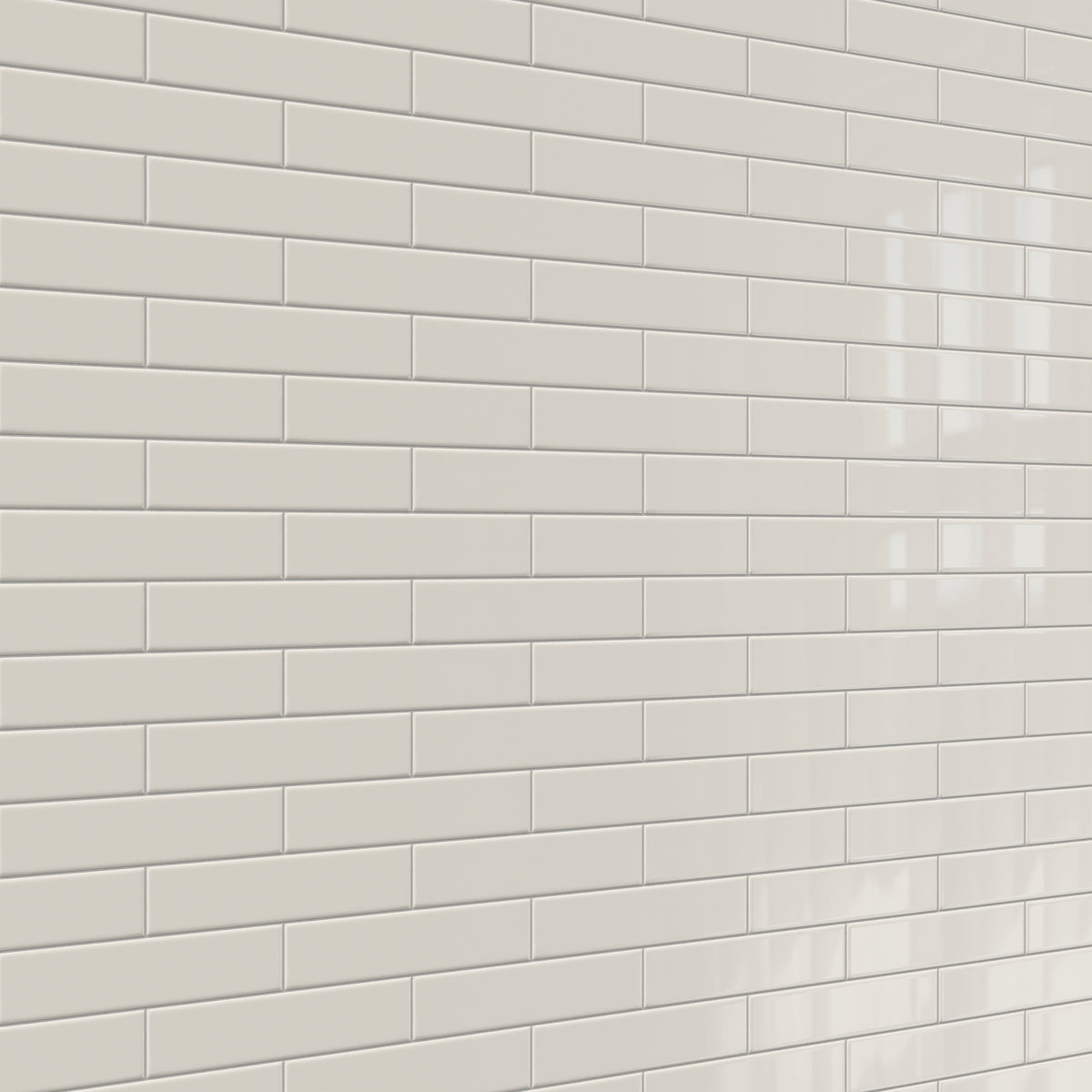 Reagan 2 x 10 Glossy Ceramic Tile in Gris