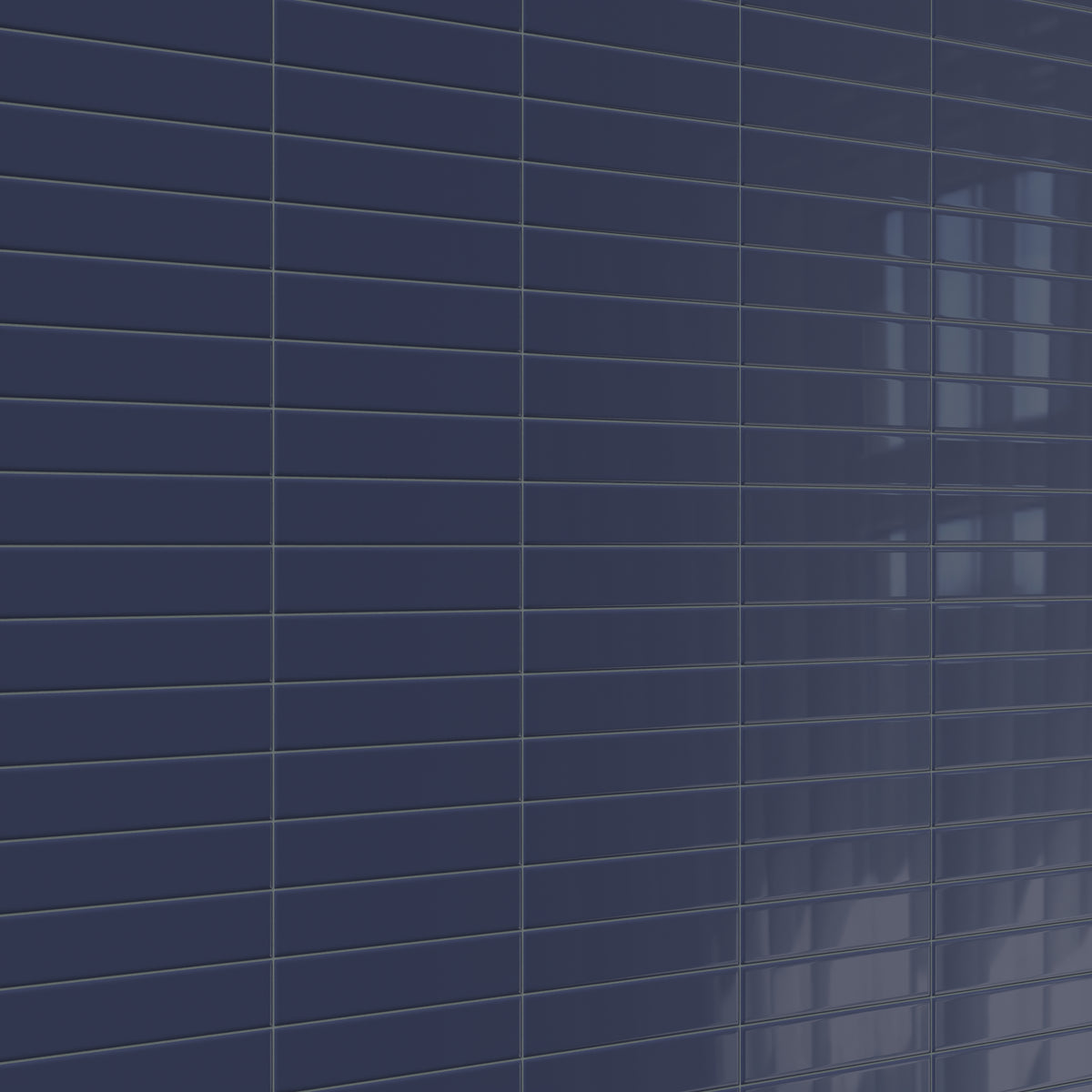Reagan 2 x 10 Glossy Ceramic Tile in Navy