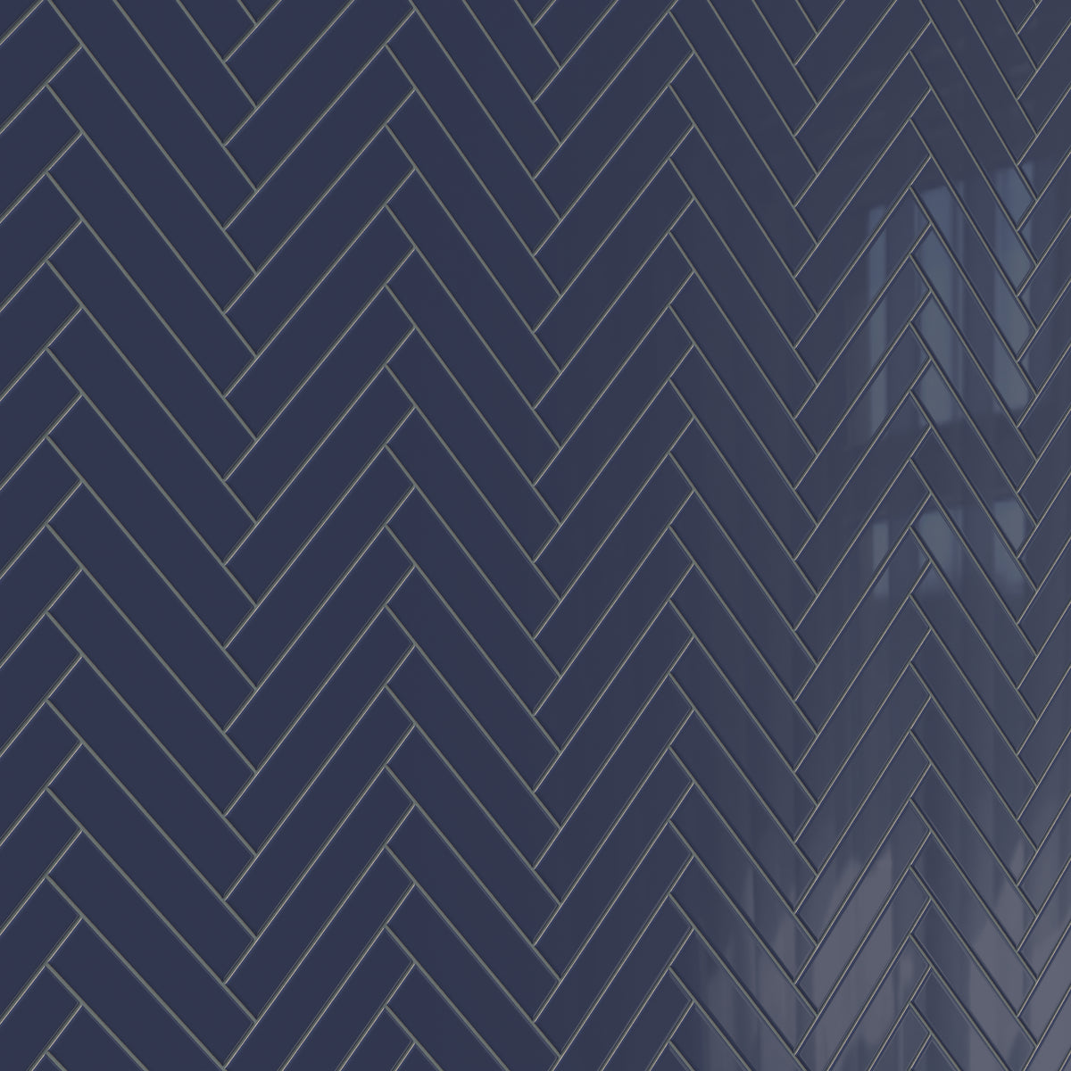 Reagan 2 x 10 Glossy Ceramic Tile in Navy