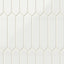 Glossy white 2x10 picket tiles in a soft cloud shade, creating an elegant and contemporary geometric pattern for walls or backsplashes.