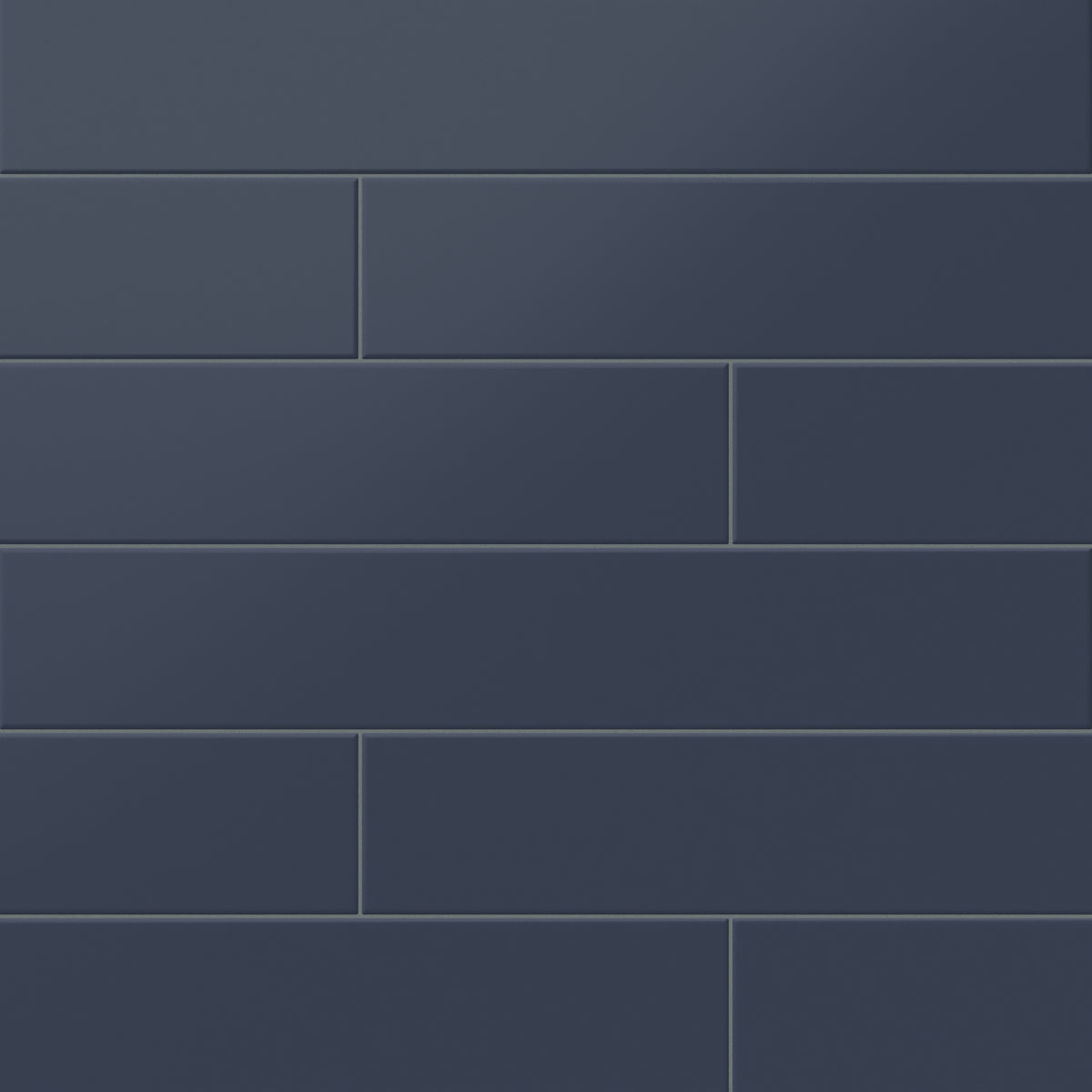 Matte  blue subway tiles in a bold 4x24-inch size, showcasing a rich and dramatic hue for striking modern interiors.