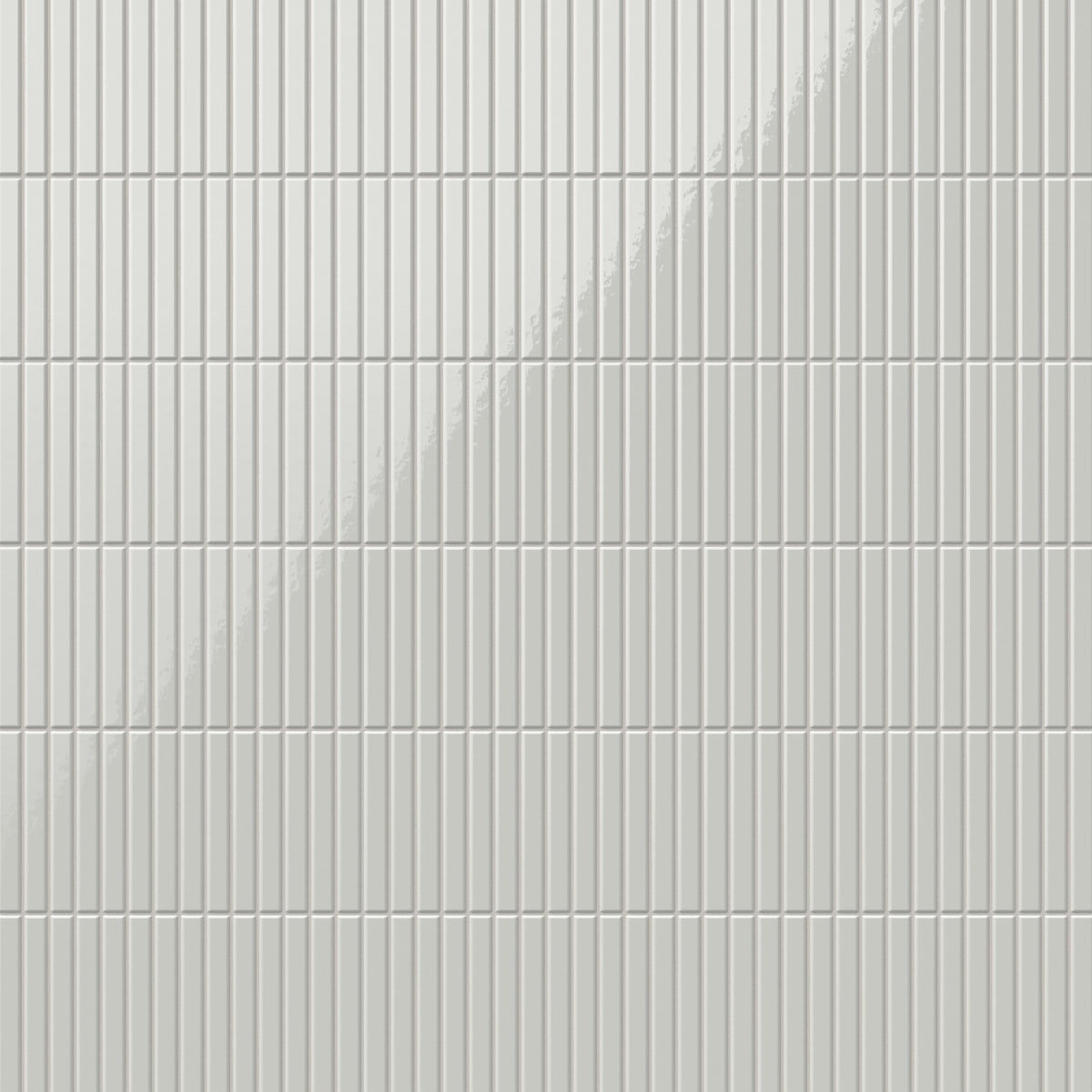 Elegant Miley porcelain tiles in a sleek white gloss finish, featuring a textured linear design for a contemporary and refined look
