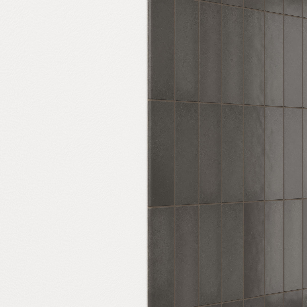 Ellie 2.5 x 8 Bullnose Matte Porcelain Tile in Black Coal