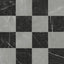 Leona Amani Grey and Nero Marquina tile, 12x12 matte finish, showcasing a striking grey and black marble-inspired checkerboard pattern.