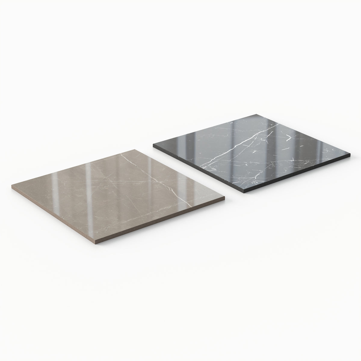 Leona 12 x 12 Checkerboard Polished Porcelain Tile in Amani Bronze and Nero Marquina