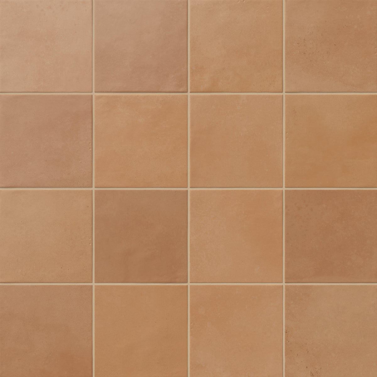 Brown porcelain tiles featuring a natural, handcrafted texture and earthy shading.
