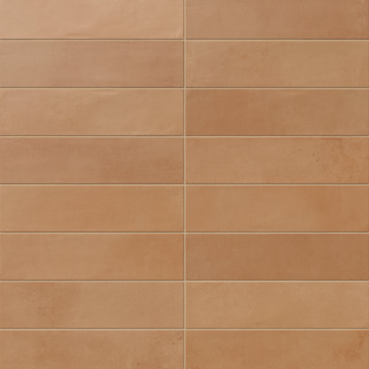 Brown subway porcelain tiles featuring an earthy, handcrafted texture with natural shading.