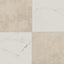 Leona Calacatta and Marfil checkerboard 24x24 Matte tiles combine soft beige and white marble tones for a refined aesthetic.